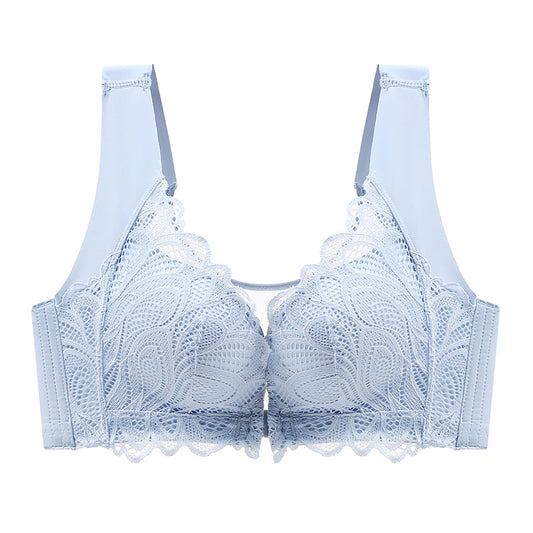Lace backless seamless front button bra