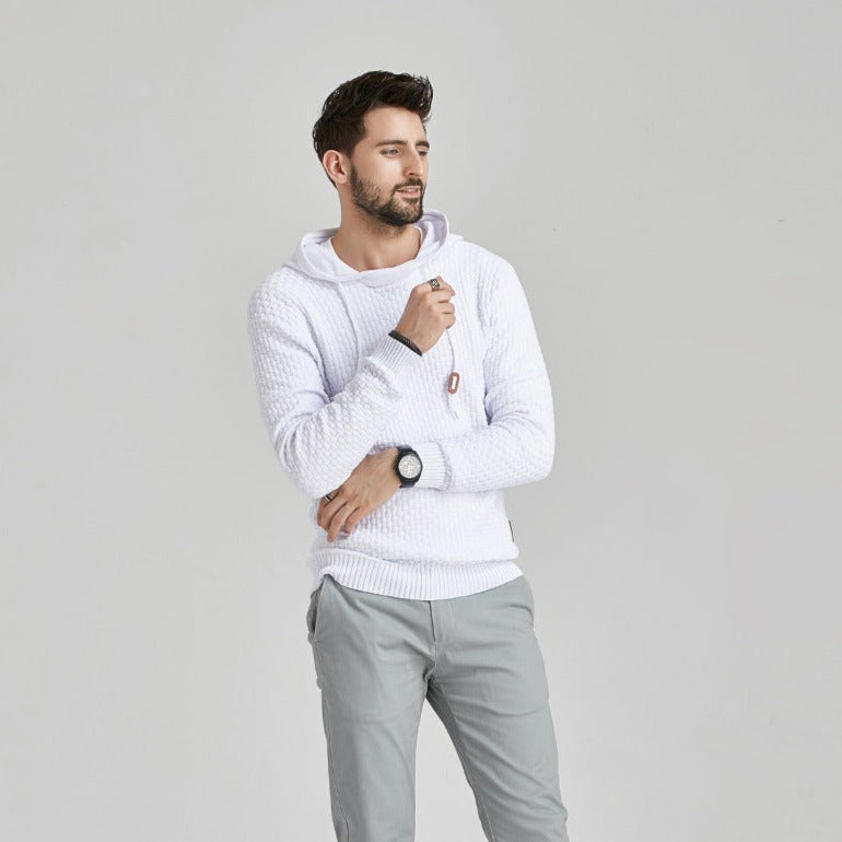 Winter Men's Hoodie Drawstring Sweatshirt Slim Hood Sweatshirt