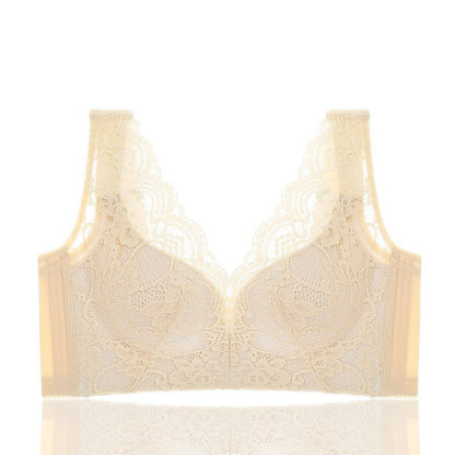 Women's Back Buckle Wireless Side Breast Drawing Bra