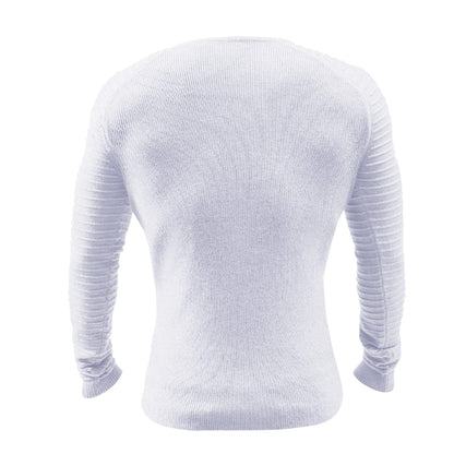 Men's Basic Knitted Crew Neck Long Sleeve Pullover